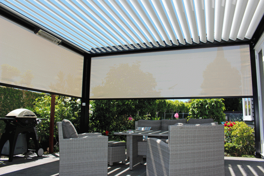 Bask Louvre Roof on Modern Home making the outdoor space usable all year round 11
